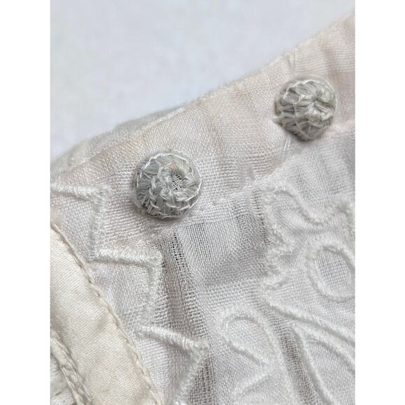 Ulla Johnson Bianca Hand Embroidered Cream Balloon Sleeve Dress 0 - Picture 5 of 13